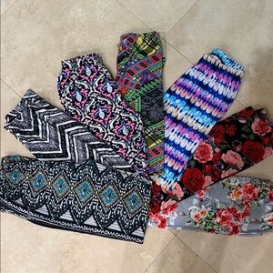 Colorful Patterned Leggings Set of 7